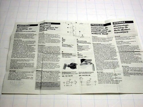 for Porsche Racing Battery CUT Switch Hella NEW