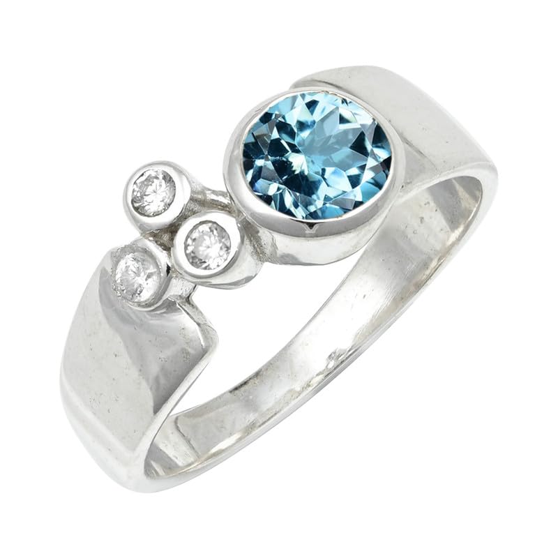 Versilberter Ring Edelstein Für Damen & Herren Schmuck C1152AA