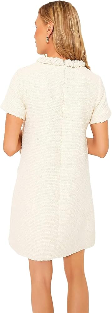 Abito Tweed Vintage Anni '60 Con Bottoni Dorati | Mini Abito Elegante A Linea A | Maniche Corte Per Donna - Foto 9