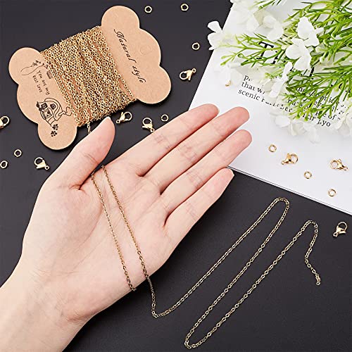 UNICRAFTALE About 5m Stainless Steel Cable Chains & 10pcs Lobster Claw Clasps & 30pcs Close but Unsoldered Jump Rings Golden Metal Chain Set for Summer Gifts Necklace Bracelet Making - Image 2