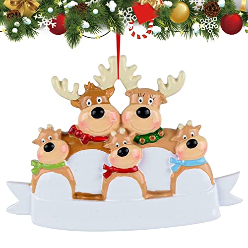 Adorno de árbol de Navidad 2022 Familia de Renos Personalizados únicos Ciervos Lindos DIY Vacaciones Regalo de Invierno Decoración de Navidad Decoraciones de Pared de Puerta Cover