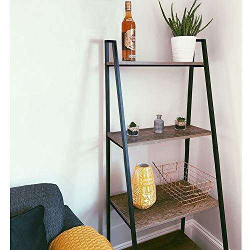 Blissun 4 Tiers Ladder Shelf, Vintage Bookshelf, Storage Rack Shelf for Office, Bathroom, Living Room
