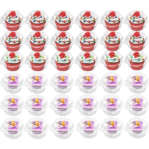 100 Piezas Cajas Individuales para Cupcakes con Tapa Transparente Cover
