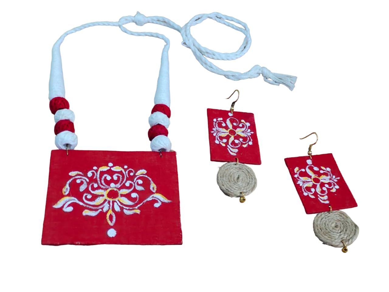 Radiant Fusion Handpainted Alpana Design Durga Maa Necklace Set With Matching Earring For Women Handcrafted Jewellery Set For Durga Puja With Gift Earring (B0DF87T5CH) Amazon Price History, Amazon Price Tracker