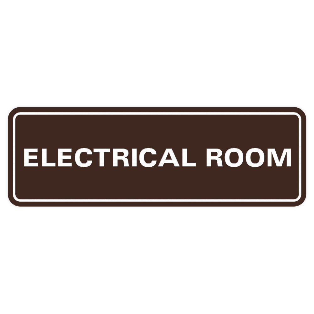 All Quality Durable Standard Electrical Room Sign - Dark Brown - Small