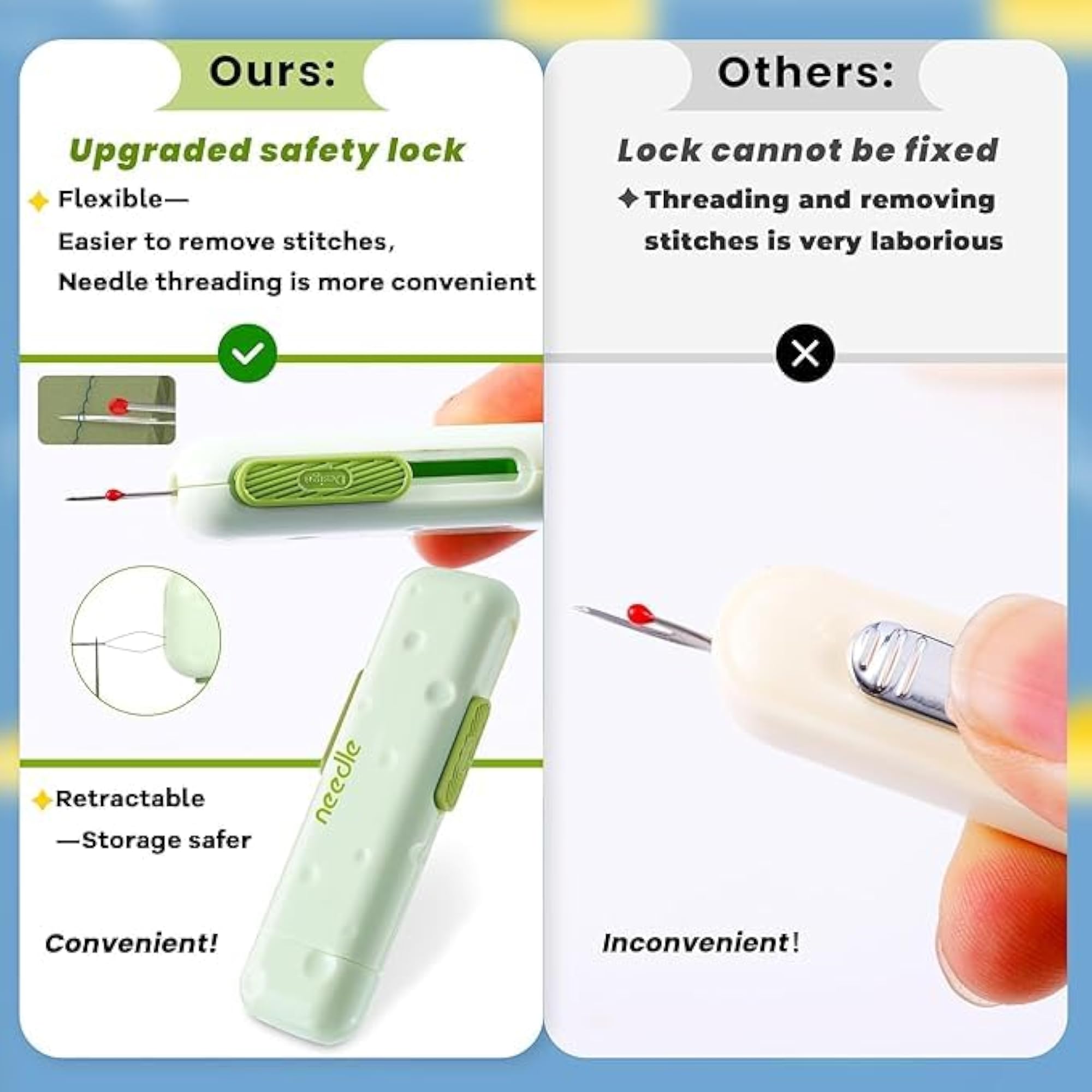 3 in 1 Automatic Needle Threaders and Seam Ripper Kit