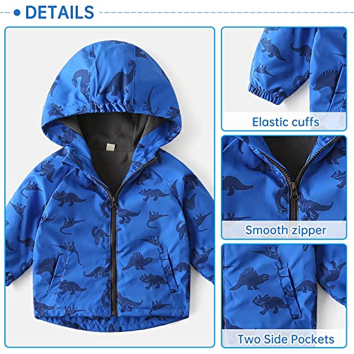 Image of Happy Cherry Kids Boys Girls Fleece Lined Windbreaker Jacket Fashion Prints Hoodie for Fall Winter