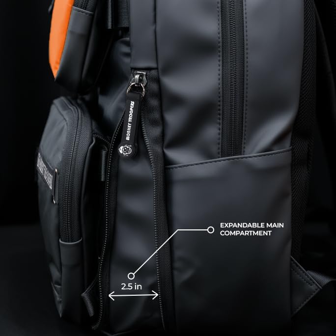 Image of MONKEY TROOPERS Walky Backpack Bag, With Bike-Mountable Skin, 15-Inch Laptop Compartment, Water Resistant, Modifiable Pockets, Touch-Sensitive Navigation Pocket, Travel, Biking, Hiking