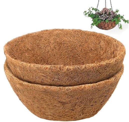Tim Tim Agro 2PCS 12 inch Round Coco Liners for Hanging Basket Coconut Fiber Planter Inserts Replacement Liner for Garden Flower Pot (B0B64D7QKY) Amazon Price History, Amazon Price Tracker
