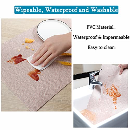 Rinpon Thick Wipeable Farmhouse Placemats Set of 6, Heat Resistant Placemats with 6 Non-Slip Mats, Washable Waterproof… - Image 4