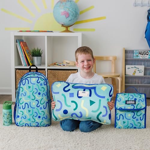 Image of Wildkin Kids Insulated Lunch Bag - Keeps Food Hot or Cold, Easy-Clean Lining and BPA-free for Boys & Girls, Ideal for School, Travel & Daycare - Confetti Blue