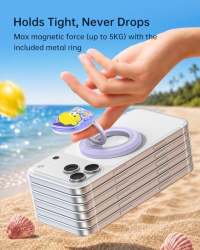 Image of SYNCWIRE Magnetic Phone Ring Holder, for MagSafe Phone Grip Stand Kickstand | 360 Rotation, Double-Sided Magnet, Cell Phone Grip Finger Holder, for iPhone 17 16 15 14 13 12 Pro Max, MagSafe Accessories