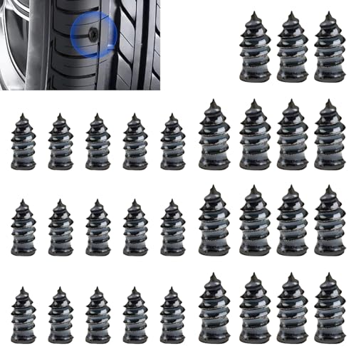 Image of Shakas 30 PCS Car Quick Vacuum Tire Repair Nail, 0.2 inch x 0.47 inch + 0.26 inch x 0.59 inch High Hardness Wear-Resistant Tightly Sealed Tire Rubber Nail, Replacement Parts, Suitable for Most Cars (Black)