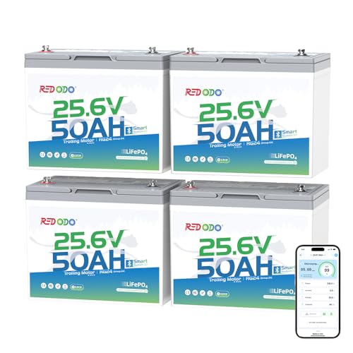Image of Redodo 24V 50Ah Group24 Trolling Motor LiFePO4 Battery 4 Pack