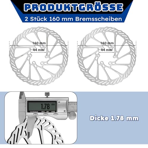 E-Bike Hydraulik-Scheibenbremsensatz – 2/4 Kolben, elektrisch abschaltbar, links vorne 1100 mm, rechts hinten 1800 mm, Hebel aus Aluminiumlegierung für Roller/MTB-Mountainbike