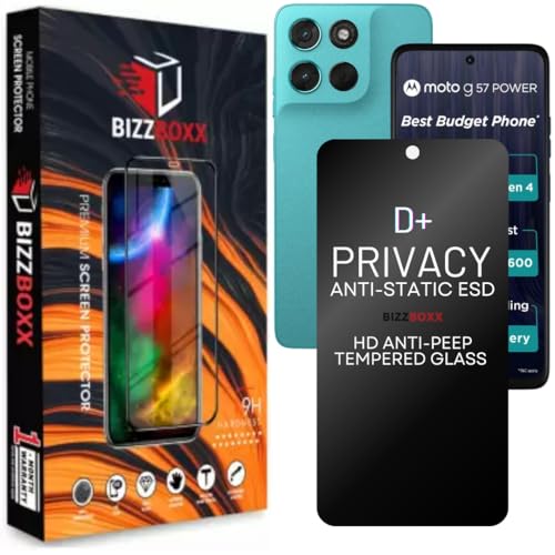 Image of Privacy Screen Protector Compatible With moto g57 POWER - Anti-Spy Tempered Glass Gurad, Fingerprint Working, Protect Sensitive Information, Privacy in Public Spaces, 6.72 Inch - Pack of 1