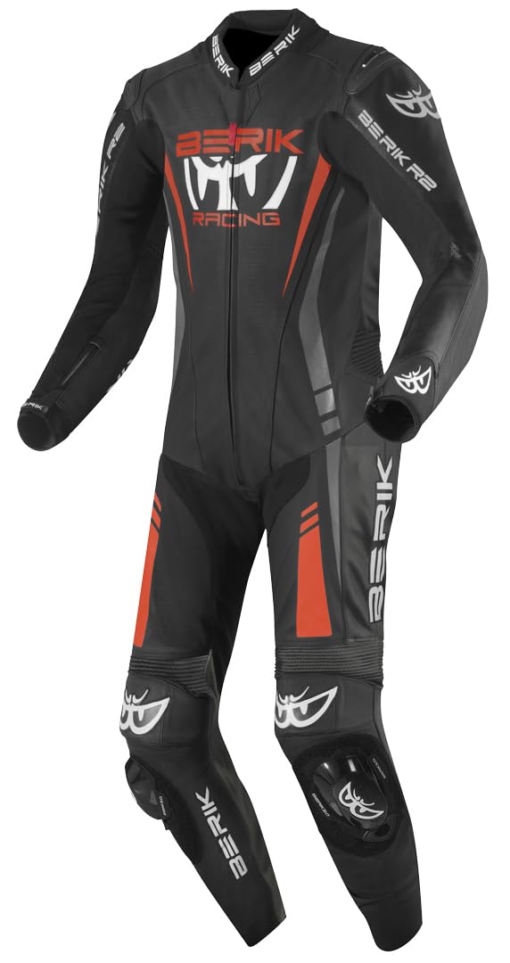 Berik Absolute GP Tuta in pelle da moto monopezzo, nero/​arancione, 56