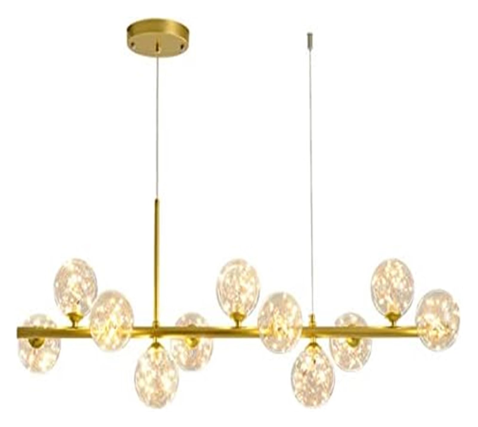 KXEcoLife Chandelier Modern Globe Linear Chandeliers Pendant Lights DNA Molecular Ceiling Hanging Lighting 11-Light Mid Century for Living Room Dining -Smoke Gray(Led Lamp B
