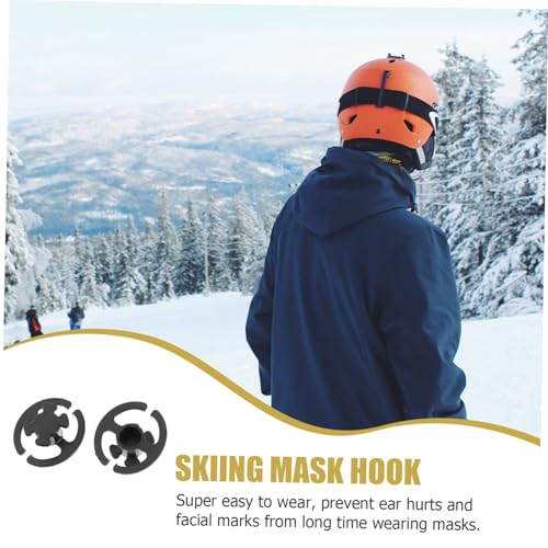 HEALLILY 1 Par Máscara De Gancho Máscara Preta Ganchos De Bicicleta Máscara Preta De Esqui Suporte P