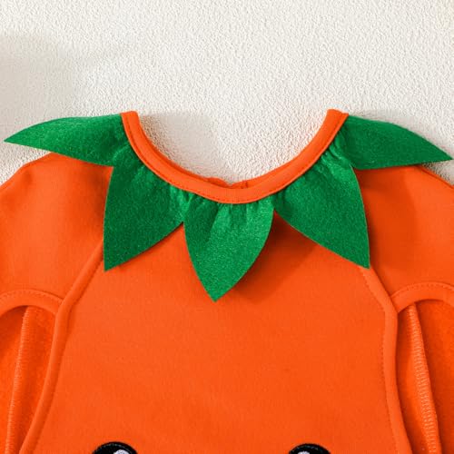 Toddler Baby Boy Girl Pumpkin Costume Halloween Fancy Dress Cosplay Cloak Cape Top Striped Leggings Hat Outfits4