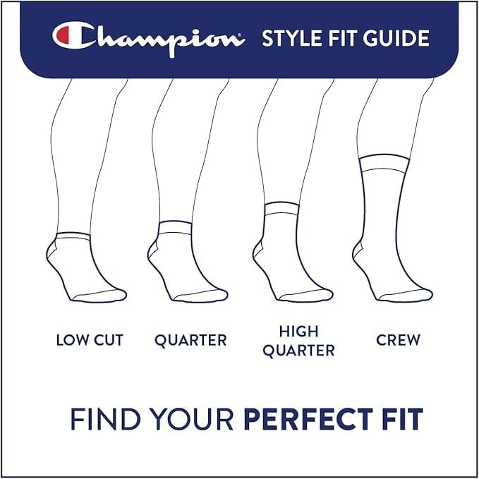 Champion Men's Moisture-Wicking Cushioning & Arch Support Ankle Socks (6-Pack) - Image 6