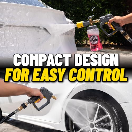 Image of Chemical Guys EQP402 Snubby Pressure Washer Gun, Foam Cannon Attachment, For Pressure Washers + EQP324 Big Mouth Max Release Foam Cannon (For Car, Truck, Home & Boat Connects To Pressure Washer)