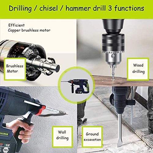 MFJFHK Bürstenloser wiederaufladbarer Elektrohammer Industriequalität Multifunktionale Lithium-Elektro… – Bild 7