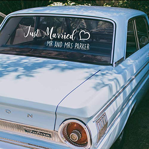 Vinyl Wall Art Decal - Custom Just Married Names - 7