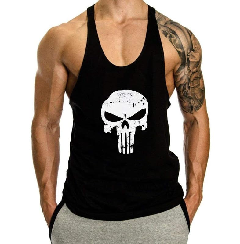 the blazze Gym Vest for Men Sleeveless Tshirt for Boys Breathable for Skull Gym Vest Lightweight Men Sleeveless T Shirts for Printed Comfortable Gym Wear for Men Vests for Men L2597-picture-41