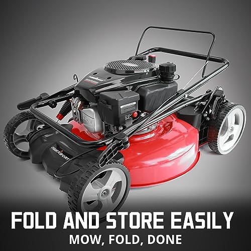 Image of PowerSmart Gas Lawn Mower, 21-inch Push Mower Gas Powered 2-in-1 with 144cc E550 4-Stroke Engine DB2321CR