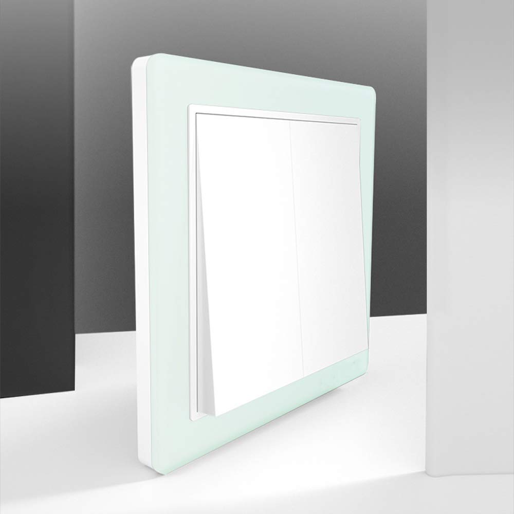 Lichtschalter, Lampenschalter, ❀ intelligente Lichtschalter, Glas-verdeckter Wippschalter, Wandlichtschalter mit einfacher oder doppelter Steuerung (Farbe: leeres Panel) (Farbe: leeres Panel) ( Color