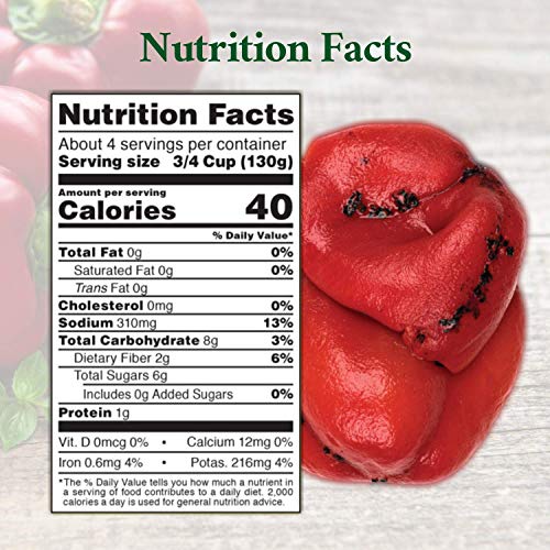 Image of Roland Foods Whole Fire Roasted Red Peppers, Specialty Imported Food, 28 Ounce Can, Pack of 4