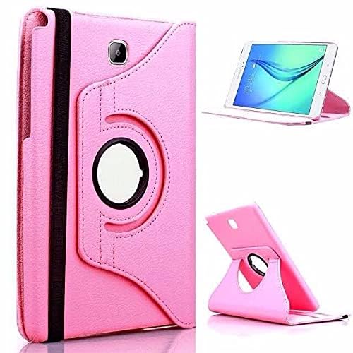 Image of M Cart 360 Degree Rotating Universal Camera Hole Leather Stand Case Cover for Samsung Galaxy Tab A 8.0 Inch T350, T351, (Light Pink)