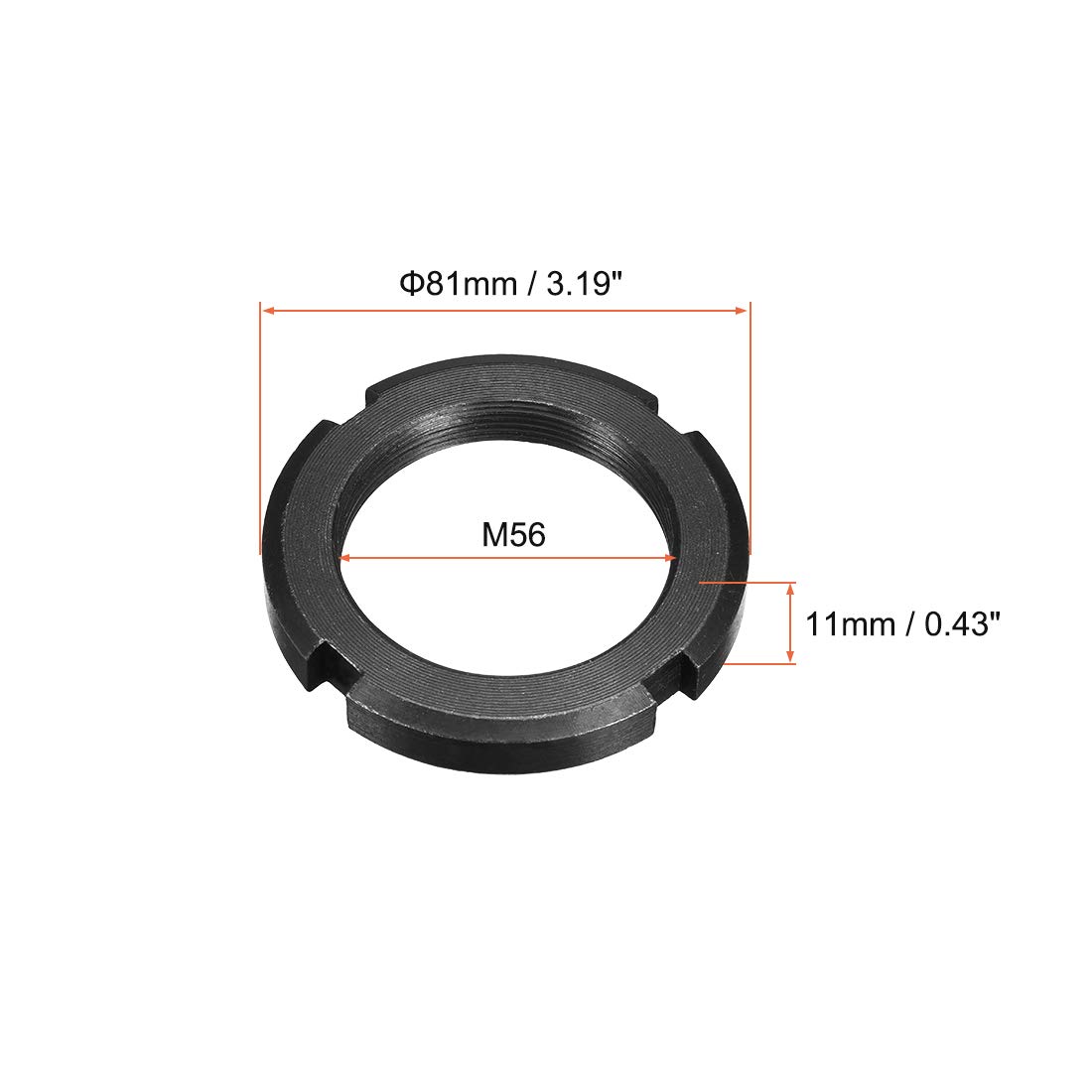 sourcing map M56x2.0mm Écrous ronds quatre fentes retenue 2 Pcs