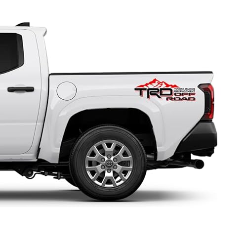 TRD Racing Development with Mountains Vinyl Decal Sticker Graphic for Trucks Using Premium 2Mil Vinyl (Black + Red, 7