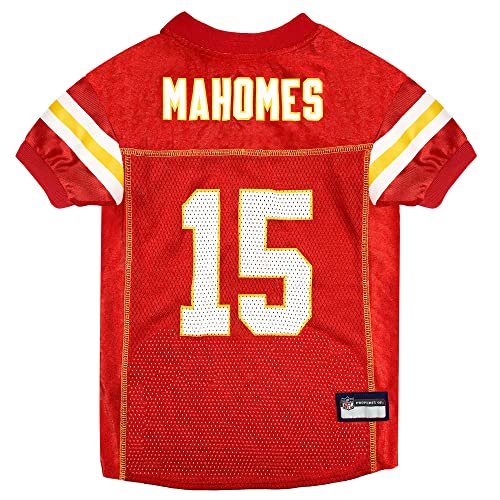 Pets First NFL Team Player Jersey for Cats and Dogs, Patrick Mahomes, Kansas City Chiefs, Large
