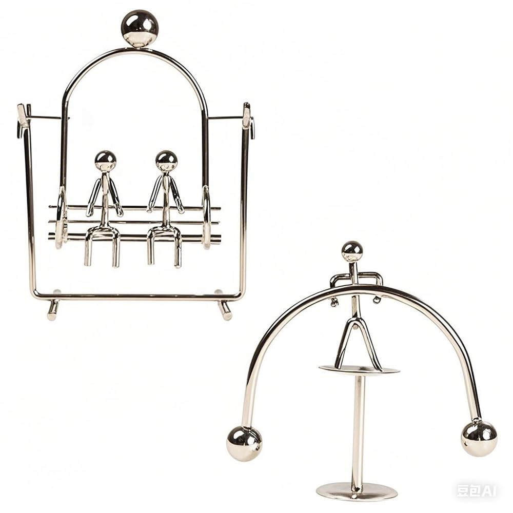 NOIAFZY 2pcs Swing Balance Ornament, Newtonian Physics Desktop Decor & Office Relaxation Toy