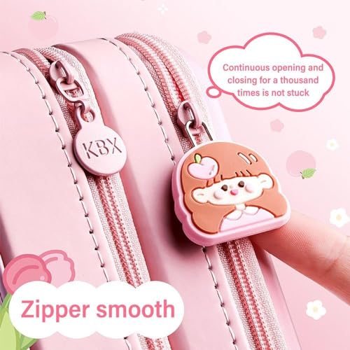 Image of Parshya Pencil Case Double Layer 3D Cute Pencil Pouch Aesthetic Pencil Case for Girls Large Capacity Pen Pencil Pouch Multifunctional Stationery Organizer for School(Happy Time Mini Purple)