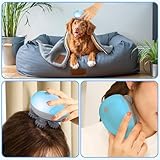 LYPPUL Elektrisches Kopfmassagegerät, Kabelloses Handmassagegerät mit 4 Knetköpfen, Tragbar Haustier Massagegerät, IPX7 Wasserdicht Katzen Massagegerät für Ganzkörpermassage Haarwachstum HundeköRper