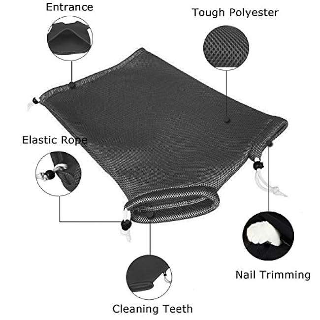 ASOCEA Cat Bathing Bag Adjustable Cat Grooming Mesh Bag Breathable Restraint Shower Bag Anti-Bite and Anti-Scratch for Bathing Nail Trimming Injecting Ears Clean Medicine Taking-maICQT7C