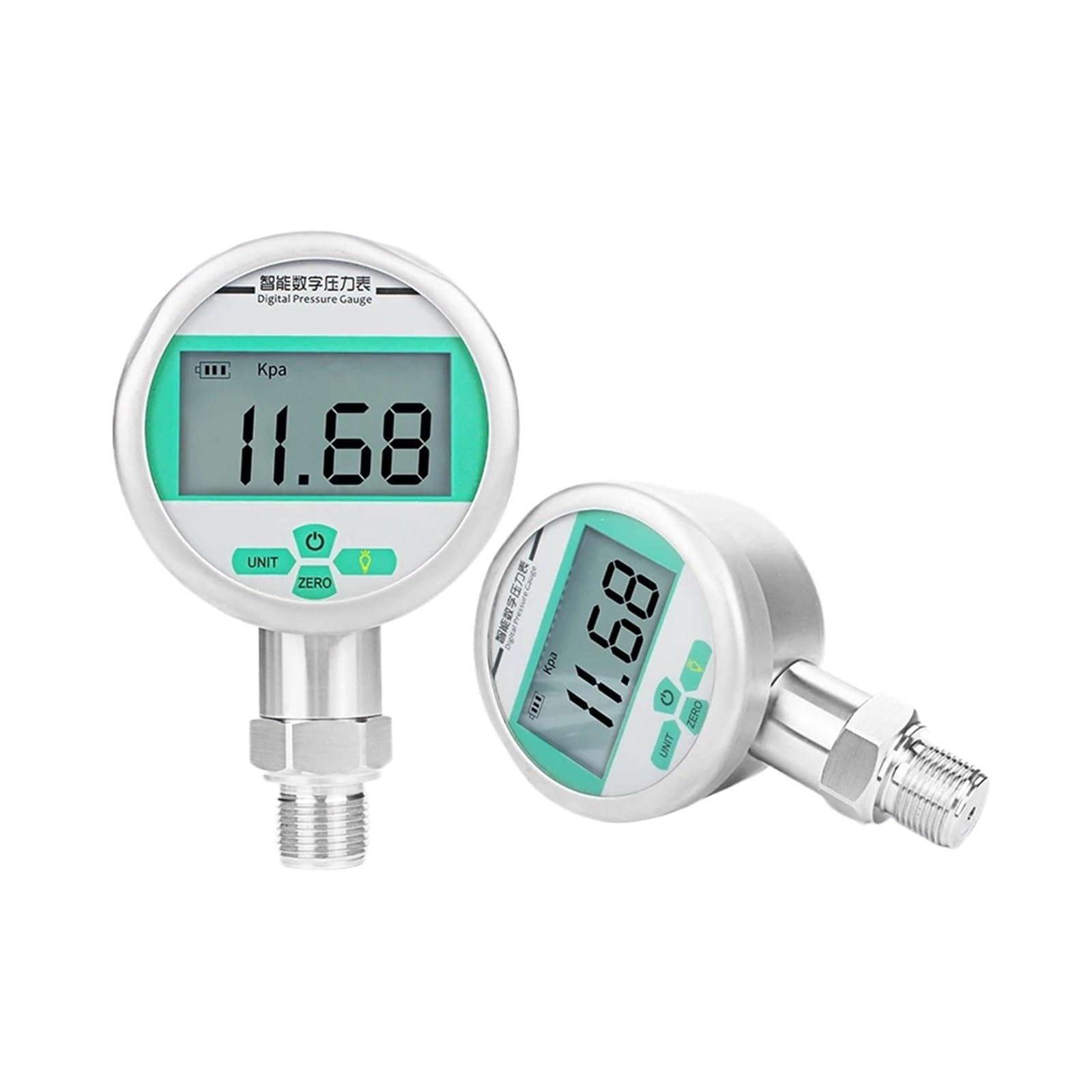 Manómetro, Manómetro Digital con pantalla LCD de 80mm, manómetro 0-60Mpa, medidor presión aire alimentado por batería, agua Psi/Bar/Kpa(M20-1.5 Radial,-0.1...0...60Mpa)