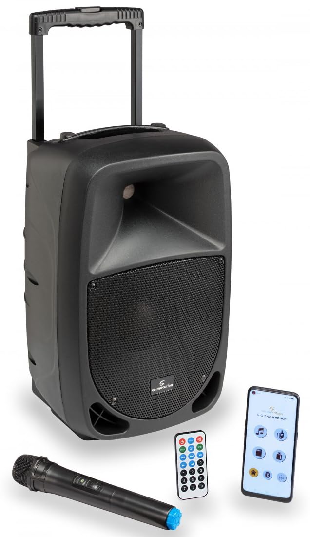 Rockstar - Sistema de Megafonía Portátil con Batería Recargable GoSound 10Air, 360W, Bluetooth, App Control, Micrófono Inalámbrico VHF, USB/SD, Ecualizador Gráfico, Ideal para Eventos y Exteriores