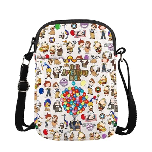 WSNANG Carl and Ellie Fans Crossbody Bag Flying House Balloon Travel Portable Small Bag Cartoon Movie Merchandise