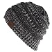 Produktbild Yixda Unisex Wintermütze Messy High Bun Pferdeschwanz Slouch Beanie Mütze, Mix Schwarz, Einheitsgröße