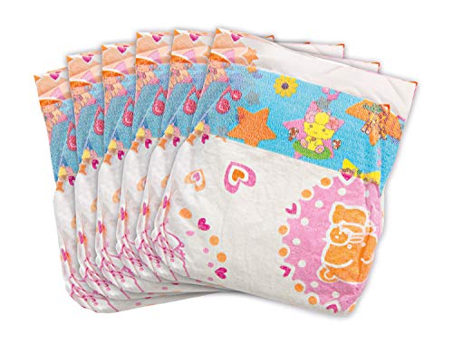 Heless 6375 Pack of 6 Doll Diapers with Colourful Print for Children, Reusable Velcro Closure, Size 28-35 cm