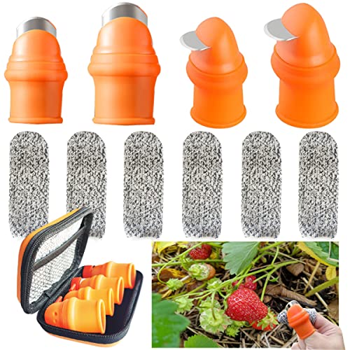 Garden Silicone Thumb Knife Harvesting Tools for Garden Harvesting Knife with Cut Resistant Finger Cots Garden Tool Set for Trimming Plant Gardening Gifts and Kitchen Help