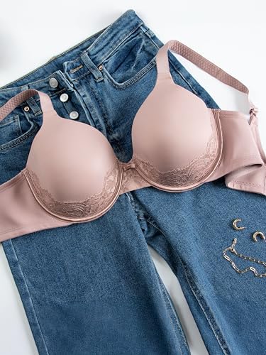 Image of Vanity Fair Women's Full Figure Beauty Back Smoothing Bra with Lace, 4-Way Stretch Fabric, Lightly Lined Cups up to DD