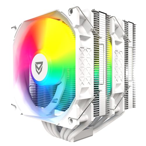 Nfortec Sculptor X2 A-RGB Disipador por aire para CPU, Alto Rendimiento, Compatible con Intel y AMD, Silencioso y Eficiente, Blanco