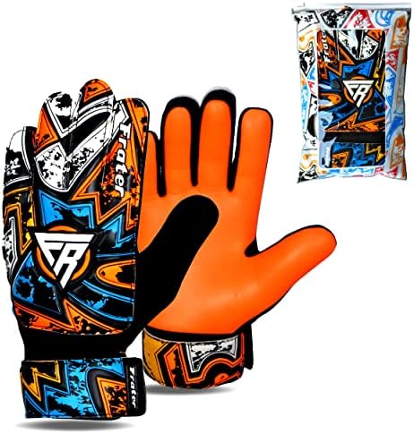Being fit Goalie Gloves with 4mm Latex Finger Spine Protection with Double Layer Wrist Protection Goalkeeper Gloves for Kids, Soccer Goalie Gloves for Youth & Adult with Strong Grip.