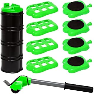 Heavy Duty Furniture Lifter Lever 4 660 lbs Load Capacity Appliance Roller Wheels Sliders + Adjustable Height Lifting Tool for Easy Safe Moving Sofas Couch Washer Dryer Refrigerator Bed Drawer Cabinet